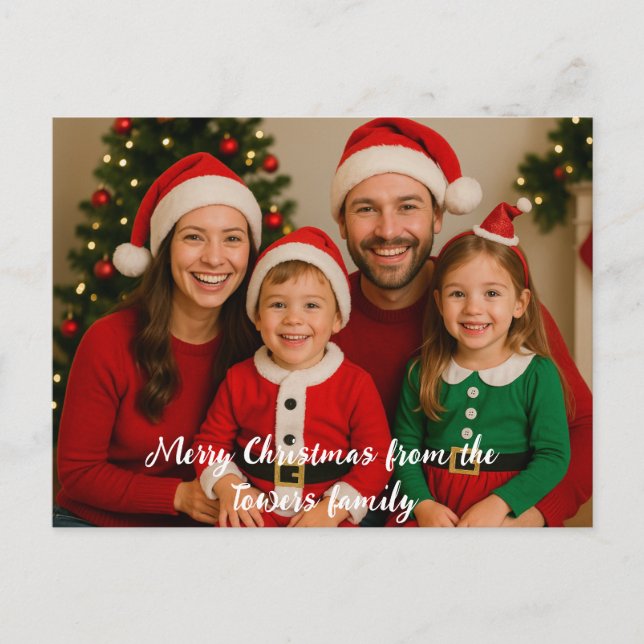 Cartão Postal Feliz Natal Da Foto (Frente)