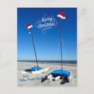 Cartão Postal Feliz Natal da Ilha Costeira Hilton Head