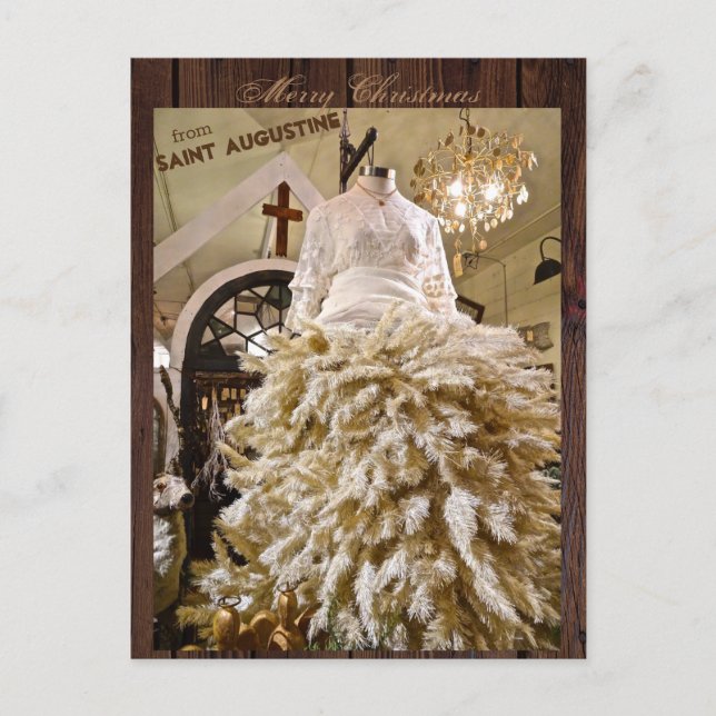 Cartão Postal Feliz Natal da Rua (Santo) Augustine Florida (Frente)
