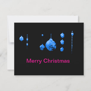 Cartão Postal Feliz Natal Dançando Balls Azul jGibney Zazzle