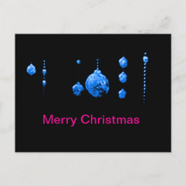 Cartão Postal Feliz Natal Dançando Balls Azul jGibney Zazzle