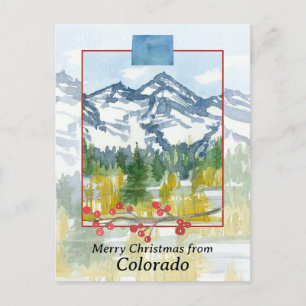 Cartão Postal Feliz Natal das Montanhas Colorado Rocky
