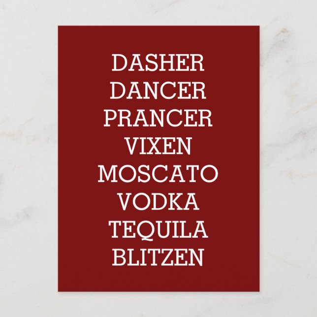 Cartão Postal Feliz Natal de Bebendo (Frente)