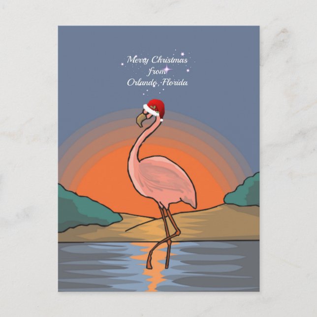 Cartão Postal Feliz Natal de Orlando, Flórida (Frente)