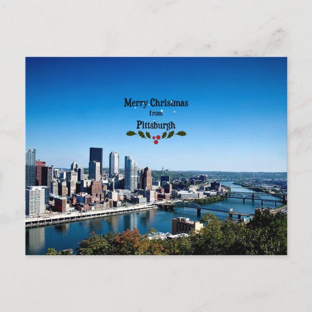 Cartão Postal Feliz Natal de Pittsburgh (Frente)