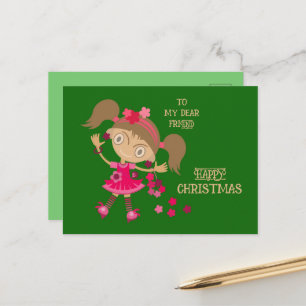 CARTÃO POSTAL FELIZ NATAL DESEJO DE FÉRIAS PARA AMIGO