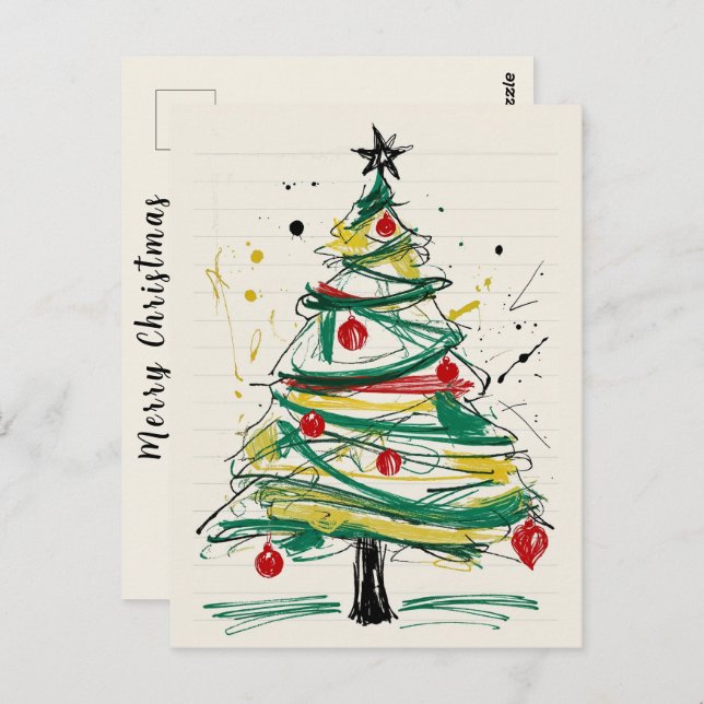 Cartão Postal Feliz Natal Desejos Cheios De Alegria E Amor (Frente/Verso)