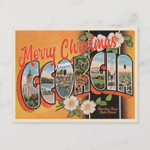 Cartão Postal Feliz Natal do Estado da Geórgia