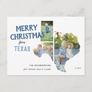 Cartão Postal Feliz Natal do Texas Three Photo Postcard