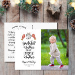 Cartão Postal Feliz Natal Doce Clima Minha Foto Favorita<br><div class="desc">Espalhe a alegria de feriado com este cartão-postal bonitinho com a citação "O tempo do suéter é o meu tempo favorito" - acentuado com luvas de inverno bonitas e uma caneca de chocolate quente, tudo ao lado da sua foto. O backside apresenta as saudações, o nome e a nota personalizados...</div>
