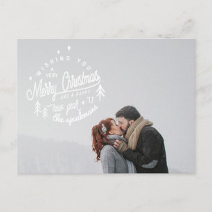 Cartão Postal feliz natal e ano novo retrô