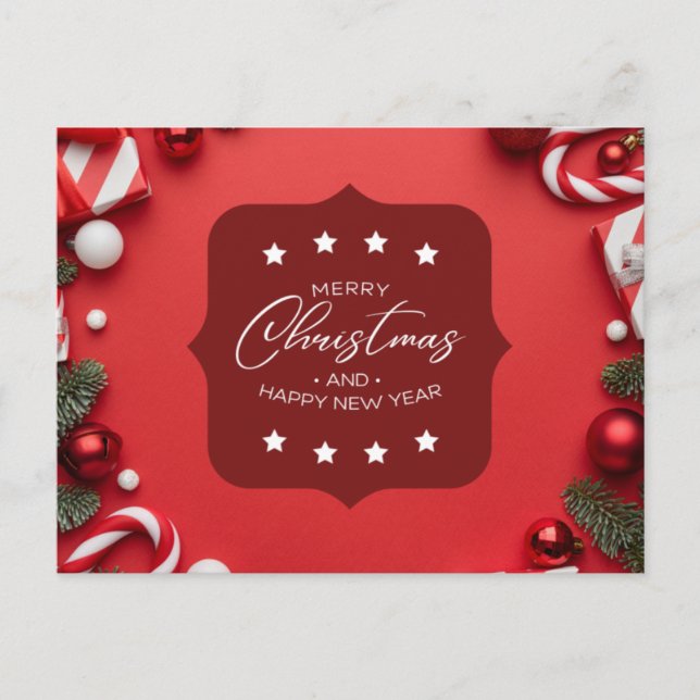 Cartão Postal Feliz Natal e Feliz ano novo (Frente)