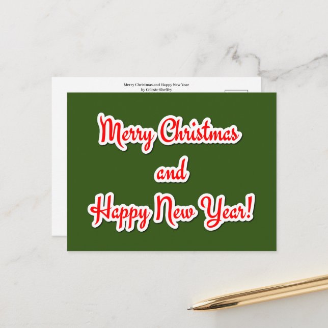 Cartão Postal Feliz Natal e Feliz ano novo (Frente/Verso In Situ)