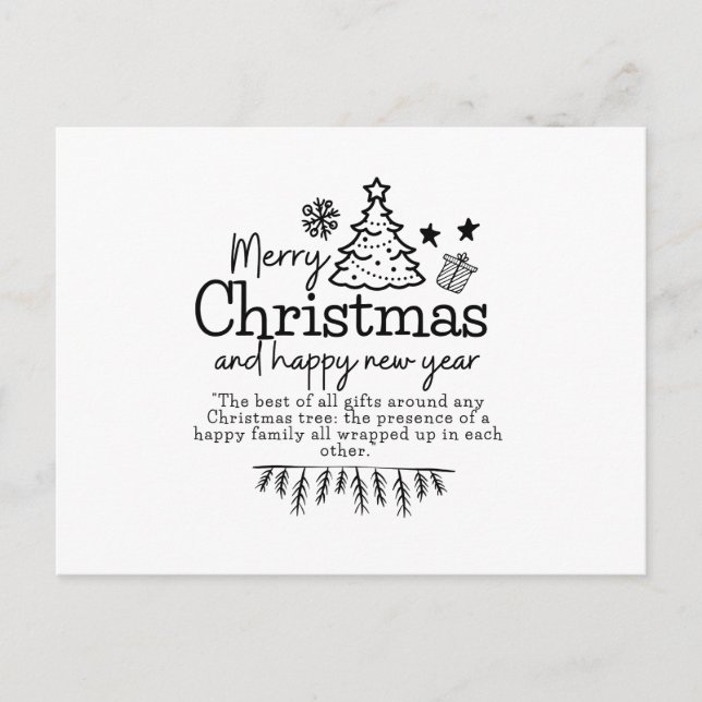 Cartão Postal Feliz Natal e feliz ano novo (Frente)