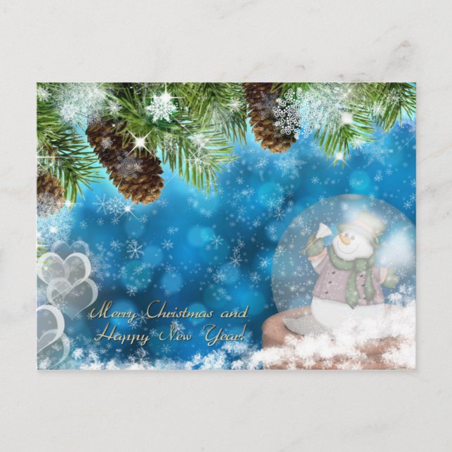 Cartão Postal Feliz Natal e Feliz ano novo (Frente)