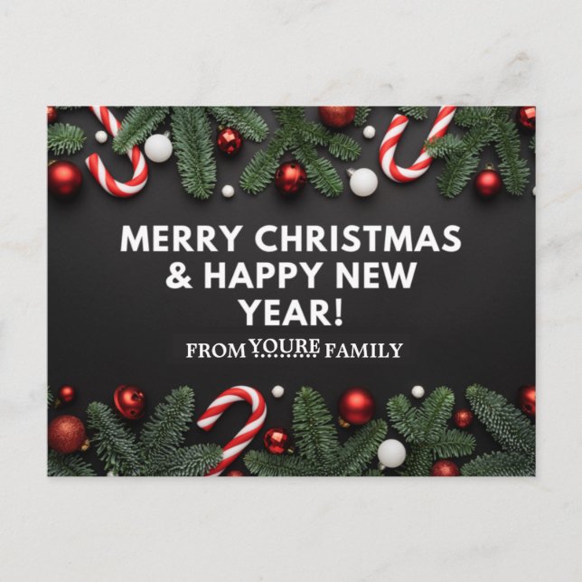 Cartão Postal Feliz Natal e Feliz ano novo (Frente)