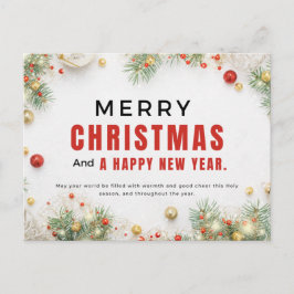 Cartão Postal Feliz Natal e Feliz ano novo
