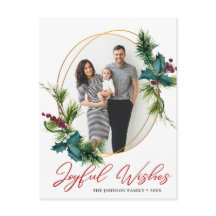 Feliz Natal Elegante Deseja Holly Pine Foto