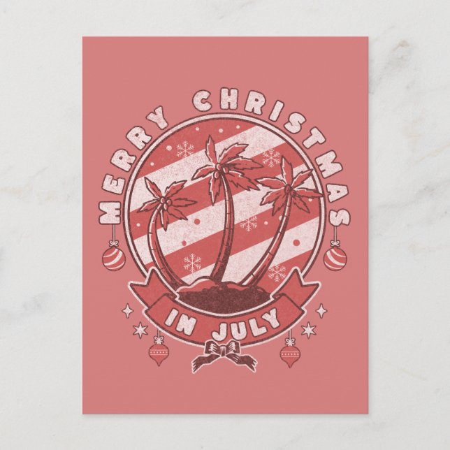 Cartão Postal Feliz Natal em julho (Frente)