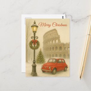 Cartão Postal Feliz Natal em Roma – Presente de Arte de Férias 