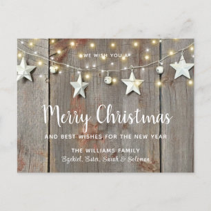 Cartão Postal Feliz Natal - Estrelas e Luzes Russas na Madeira