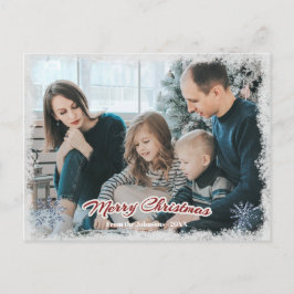 Cartão Postal Feliz Natal Família Foto Horizontal Neve1