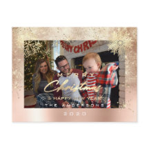 Feliz Natal Feliz Ano Dourado Foto da Neve