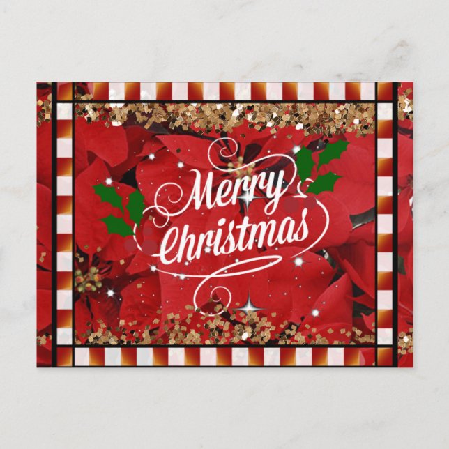 Cartão Postal Feliz Natal Feliz Saudação de Natal (Frente)