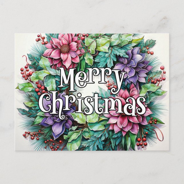 Cartão Postal Feliz Natal Feriados, Todos (Frente)