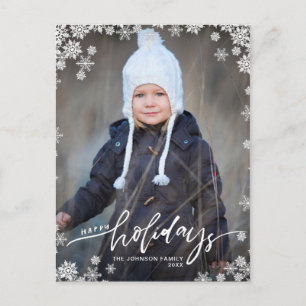 Cartão Postal Feliz Natal Férias FOTO Saudação de Natal