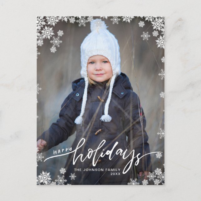 Cartão Postal Feliz Natal Férias FOTO Saudação de Natal (Frente)