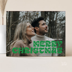 Cartão Postal Feliz Natal Foto da Família, Chique Elegante e com