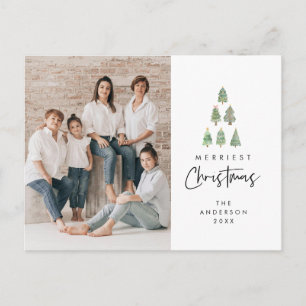 Cartão Postal Feliz Natal, Foto da Família da Árvore de Natal