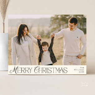 Cartão Postal Feliz Natal - Foto da Família, Elegante Moderno