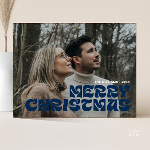 Cartão Postal Feliz Natal - Foto da Família, Na moda Elegante Ch