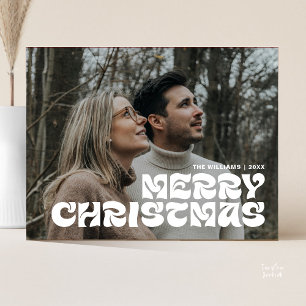 Cartão Postal Feliz Natal - Foto da Família, Na moda Elegante Ch