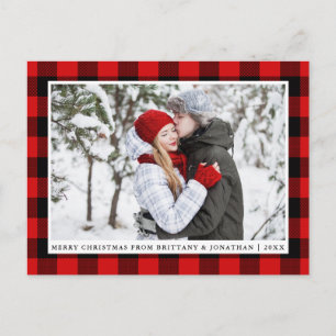 Cartão Postal Feliz Natal - Foto do Casal Vermelho da Xadrez Ver