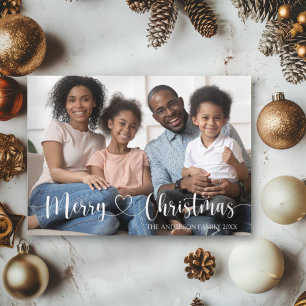 Cartão Postal Feliz Natal - Foto do Cheio White Script