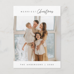 Cartão Postal Feliz Natal, Foto Familiar, Saudação da Época