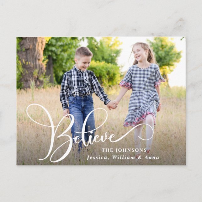 Cartão Postal Feliz Natal FOTO Natal Feriado de Saudação (Frente)