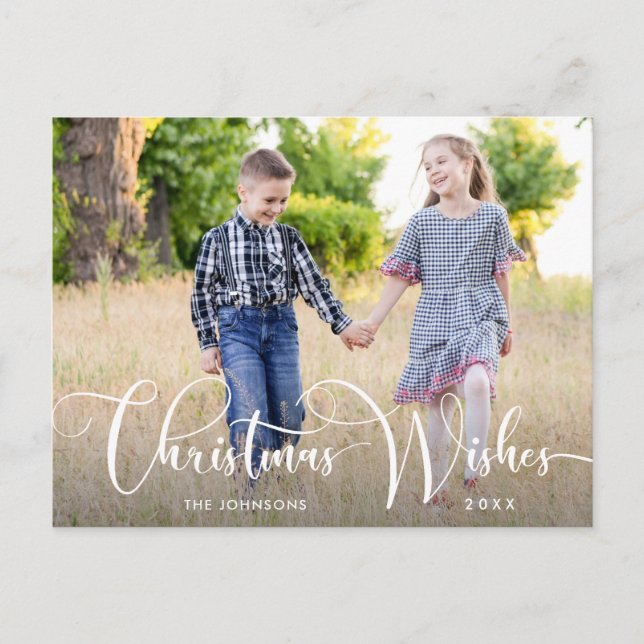 Cartão Postal Feliz Natal FOTO Natal Feriado de Saudação (Frente)