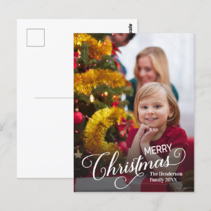 Cartão Postal Feliz Natal Foto Personalizada Simples