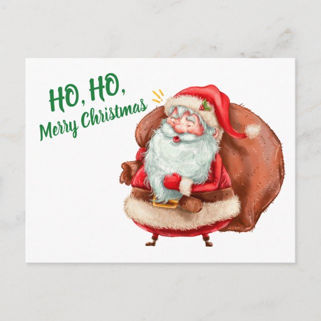 Cartão Postal Feliz Natal Ho Ho (Frente)