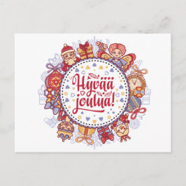 Cartão Postal Feliz Natal Hyvää joulua, finlandês