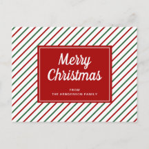 Feliz Natal Listras Brancas Vermelhas