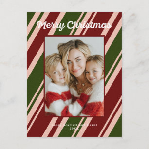 Cartão Postal Feliz Natal Listras diagonais