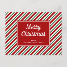 Feliz Natal Listras Vermelhas e Verdes 