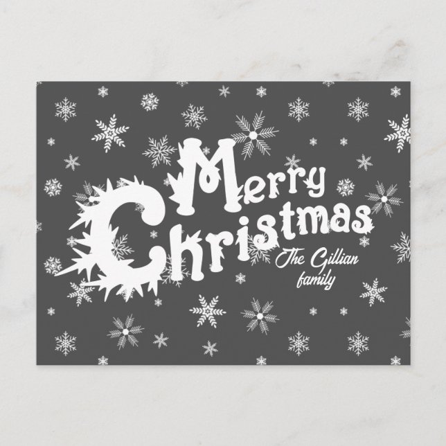 Cartão Postal feliz natal mínimo (Frente)