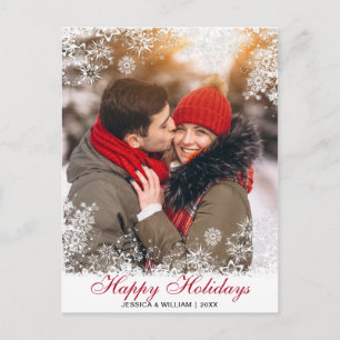 Cartão Postal Feliz Natal Moderno Escovo Escorregando Saudação