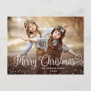 Cartão Postal Feliz Natal Moderno Feriados FOTO Saudação de Nata